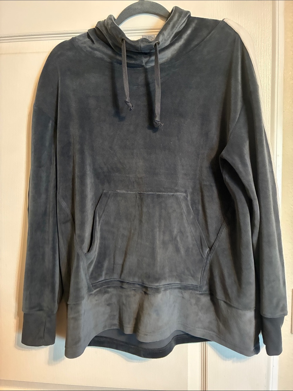 Athletic Works Gray Velour Cowl Neck Hoodie